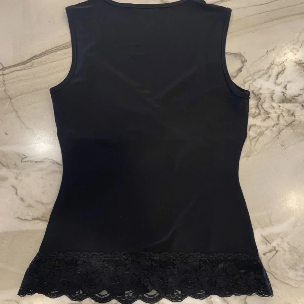 Vol.7 Women's Black Top with Lace trim Size M - Picture 3 of 5